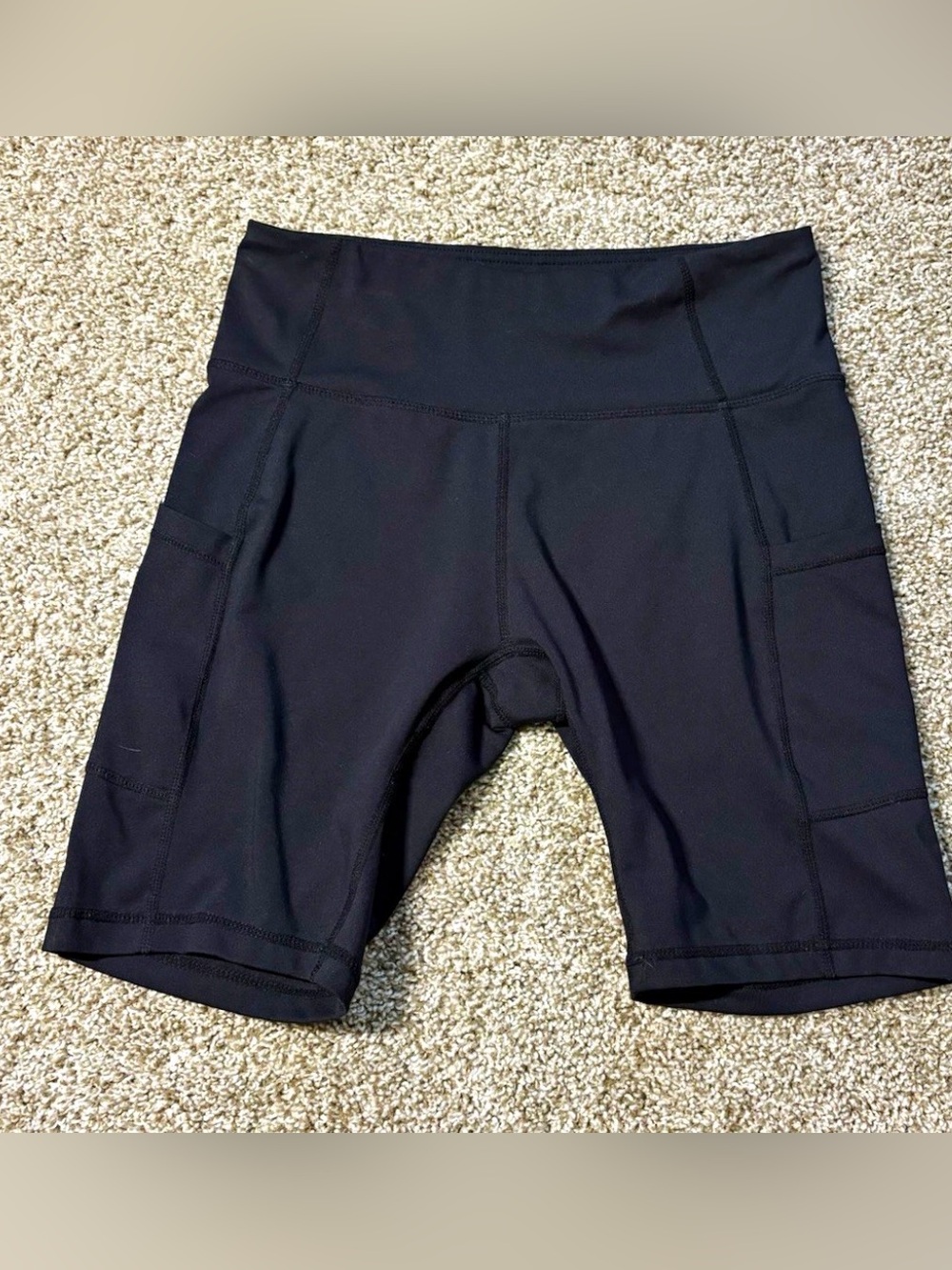 Baleaf Women's Black Biker Activewear Shorts, Stretch Pockets, Gym Training, M